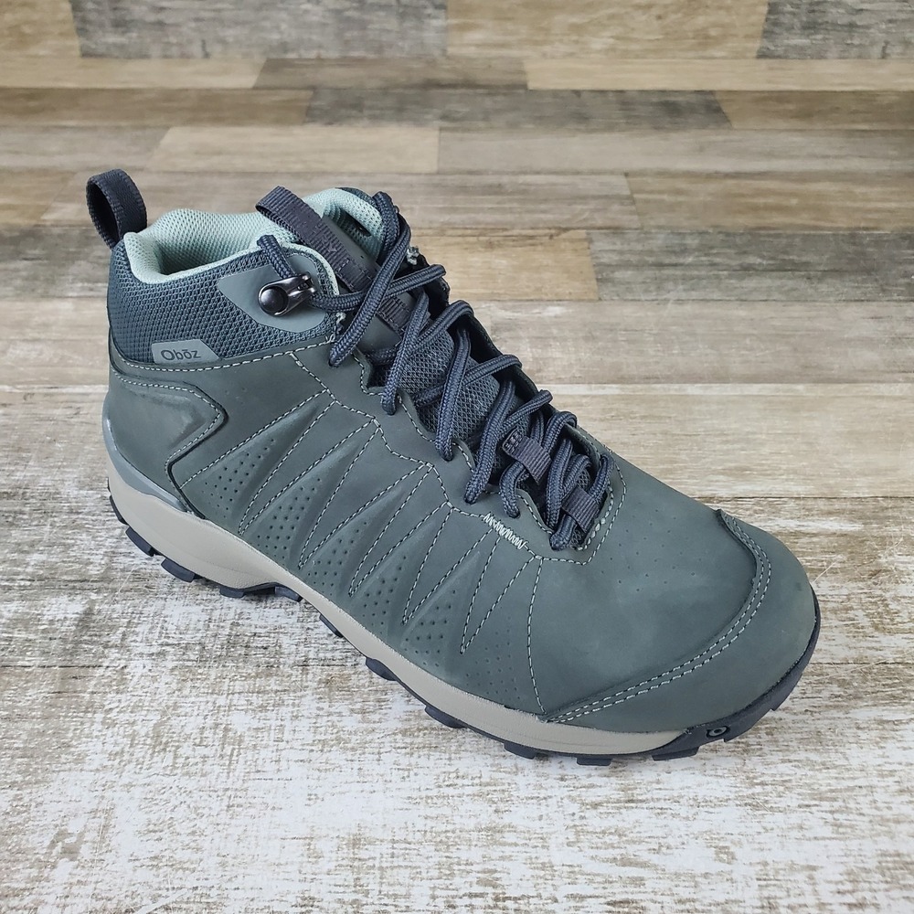Oboz Sypes Mid B-Dry Womens Boot Sz 7.5 Dark Sage Leather Waterproof Hiking Boot